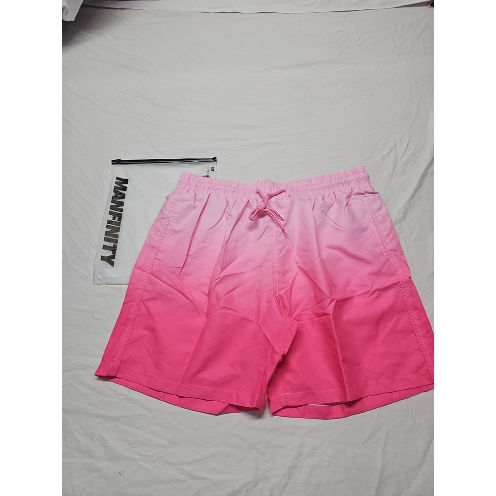 Manfinity‎ Pink Drawstring Swim trunks Pockets Bottoms Mens Size XL